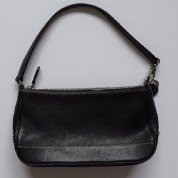 Coach Handbags - coach | black leather semi baguette bag